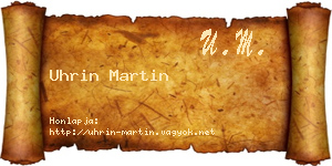 Uhrin Martin névjegykártya