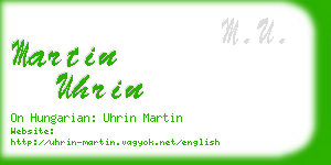 martin uhrin business card